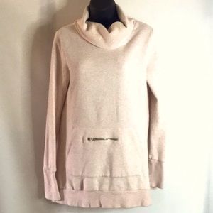 Fabletics funnel neck zipper kangaroo pouch pocket thumb hole cuff sweatshirt